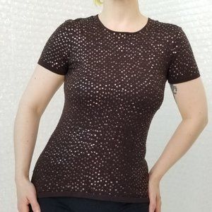 Oscar de la Renta Tops - Oscar de la Renta chocolate sequin silk shirt Oscar de la Renta Tops - Oscar de la Renta chocolate sequin silk shirt
